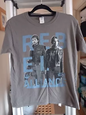 Buy Kids Star Wars T-shirt - Large Youth Size Grey Rogue One • 1.99£