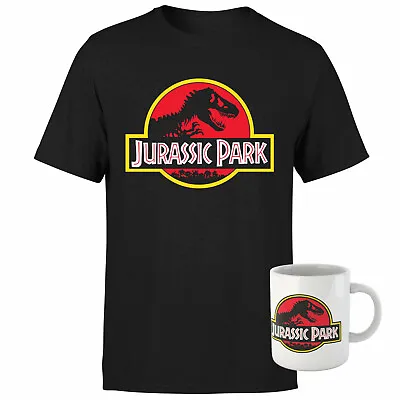 Buy Official Mens Jurassic Park T-Rex Film Movie Poster Tee T-Shirt & Mug Gift Set • 9.99£