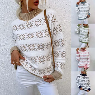 Buy Women Christmas XMAS Festives Chunky Knitted Sweater Pullover Tops Jumper Winter • 38.27£
