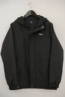 Buy Men FILA Jacket Breathable Polyester Hiking Hooded Casual Black S VAM209 • 29.99£