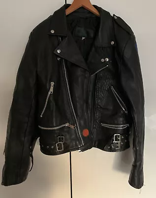 Buy Vintage Biker Jacket Size 42 Goth Punk Customised (ladies Size 12 / 14) • 59.95£