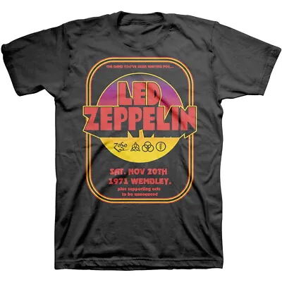 Buy Led Zeppelin '1971 Wembley' (Black) T-Shirt - NEW & OFFICIAL! • 16.29£
