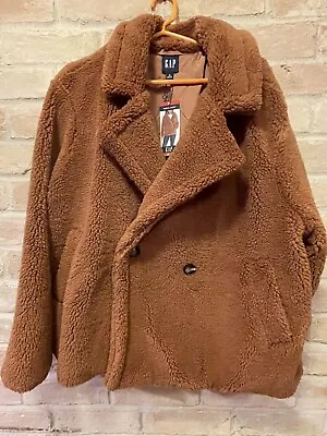 Buy Gap Womens Sherpa Jacket Coat Argan Oil Brown Sz XL NWT MSRP $128 • 14.90£