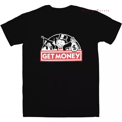 Buy Get Money Monopoly Guy Black T-Shirt Get Rich Funny Board Game • 12.99£