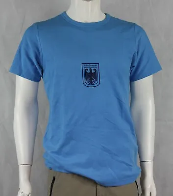 Buy Genuine Army Surplus German Blue PT T-Shirt Short Sleeve Pique Cotton Vintage • 6.29£