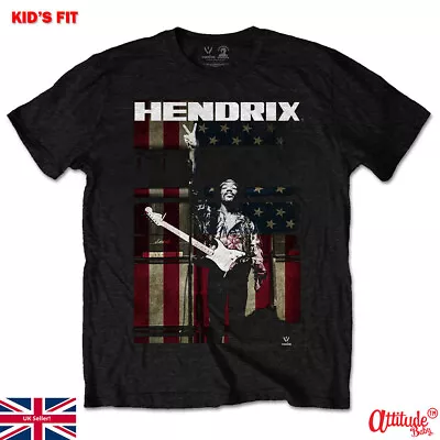 Buy Jimi Hendrix Kids T Shirt-Official Merch-Kids Rock T Shirts-Hendrix Peace Flag T • 14£