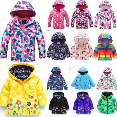 Buy Child Boys Girls Kind Hooded Outdoor Hoodie Jacket Snow Rain Coat Windbreaker UK • 6.59£