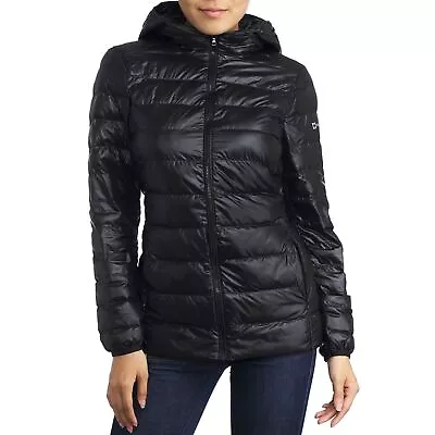 Buy AlpineSwiss Womens Hooded Down Alternative Puffer Jacket Warm Light Bubble Coat • 42£