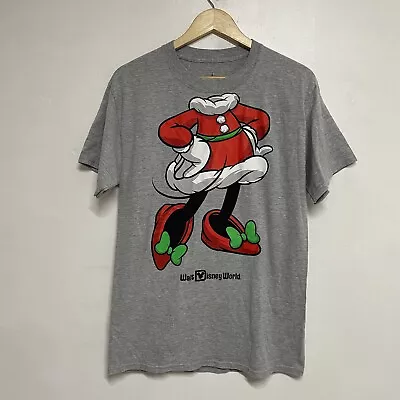 Buy Disney Parks T Shirt Womens Medium Grey Christmas Minnie Mouse Short Sleeve • 7.99£