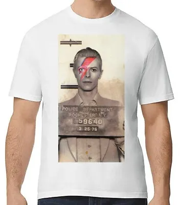 Buy David Bowie Ziggy Stardust Police Mug Shot T-shirt - All Sizes • 7.99£
