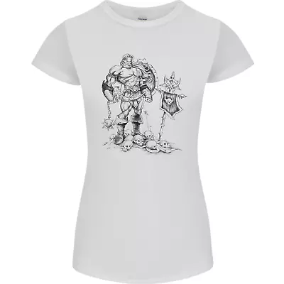 Buy Viking Warrior Skull Thor Odin Valhalla MMA Womens Petite Cut T-Shirt • 9.99£