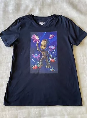 Buy Marvel T Shirt Size S Groot Black Guardians Of The Galaxy Floral Casual Tee • 12.99£