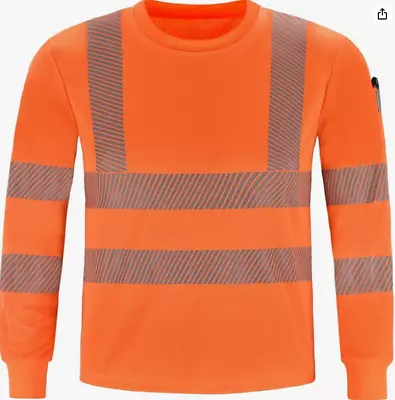 Buy Shirt Long Sleeve Hi Vis High Viz Visibility Long Sleeve Safety Work T Shirt XS • 9.99£