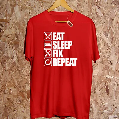Buy Eat Sleep FIX Repeat T-Shirt Handyman Trade Mechanic Engineer Dad DIY Hoodie • 14.95£