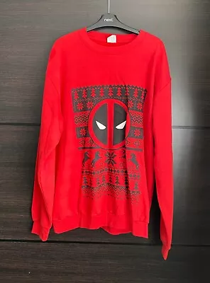 Buy Stars And Stripes Men's Red Deadpool Christmas Sweater Size 2XL Worn Once • 16£