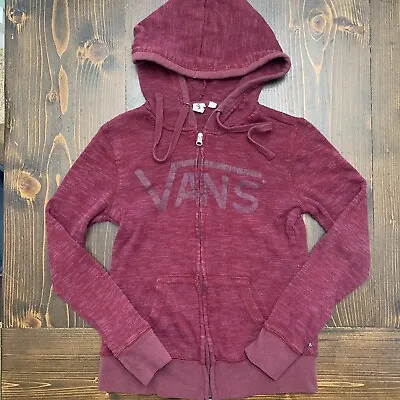 Buy Vans Hoodie Womens XS Red Full Zip Long Sleeve Juniors Sweatshirt Skater Grunge • 14.17£