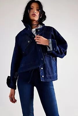 Buy Free People Jacket Casey Denim Jacket In Blue Indigo, Size Small Rrp £118. • 34.95£