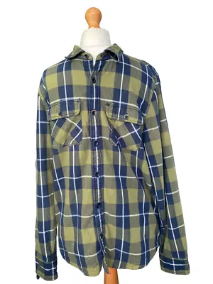 Buy Fat Face Check Lumber Jack Padded Shirt Jacket Shacket Mens M Medium Green Navy • 16.40£