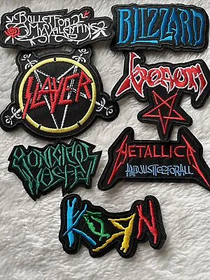 Buy 7 Job Lot HEAVY Thrash Metal ROCK BANDS  Music Iron On Cloth Embroidered Patches • 7.50£