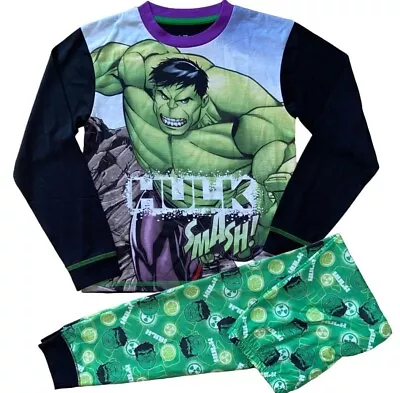 Buy New Avengers Hulk Pyjamas.t-shirt & Slim Fit Bottoms.9-10yrs.100%polyester • 5.95£
