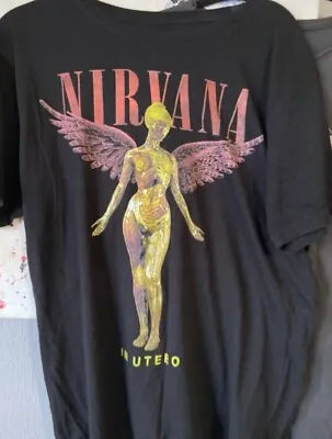 Buy Nirvana T Shirt Grunge Rock Band Merch Tee Size Large Kurt Cobain Dave Grohl • 12.95£