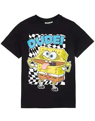 Buy SpongeBob Boys Checker DUDE! Tshirt • 11.95£