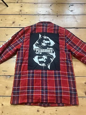 Buy Pleasures Now Rudeboy Plaid Shirt Jacket Red Black Size Medium VGC Worn Once • 59.99£