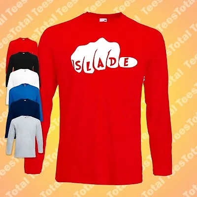Buy SLADE 70's Glam Rock Band Mens Long Sleeve T-Shirt Bowie T-REX Black Wave Punk • 18.99£