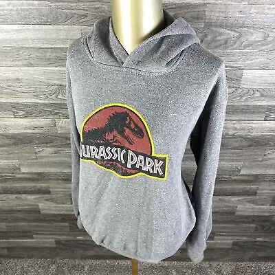 Buy UNIVERSAL STUDIOS Jurassic Park Pullover Gray Sweatshirt Hoodie Women's Size XL • 25.59£