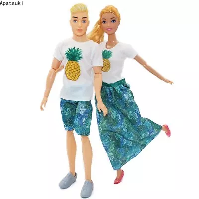 Buy 2sets Pineapple Clothes Set For 11.5  Doll Dress Outfit Couple T-shirt Shorts • 4.33£