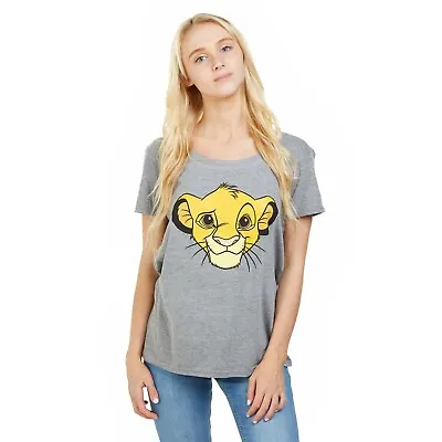 Buy Official Disney LadiesLion King Simba T-shirt Grey S-XL • 10.49£