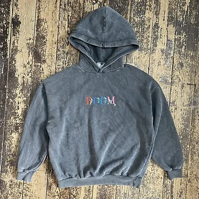 Buy Doom Designer RIP Embroidered Oversized Heavyweight Hoodie Enzyme Wash • 45£