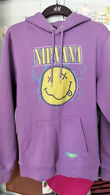 Buy Hoodie Nirvana Purple Yellow Logo Front Pocket  • 12£