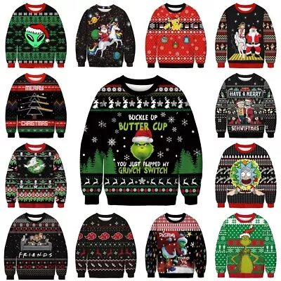 Buy Kids Grinch Rick Morty Christams Hoodie Sweatshirt Pullover Jumper Gift Tops UK • 7.46£
