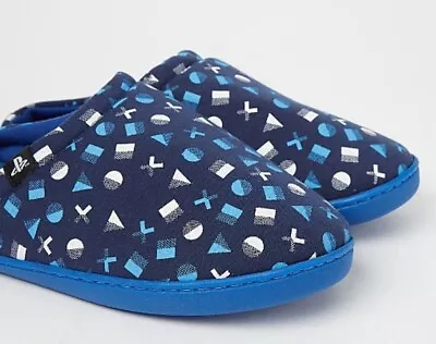 Buy Men's Official Playstation Gaming Blue Mule Slippers Sizes UK 7 To 12 Older Boys • 13.99£