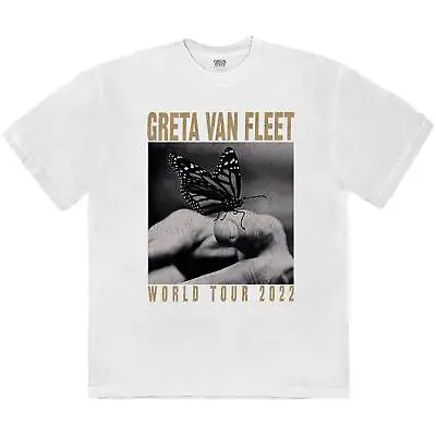 Buy Greta Van Fleet World Tour Butterfly White T-Shirt NEW OFFICIAL • 16.29£