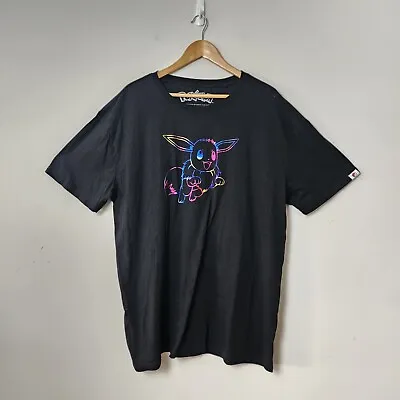 Buy Pokemon Shirt Mens 2XL XXL Black Rainbow Eevee T Tee • 12.61£