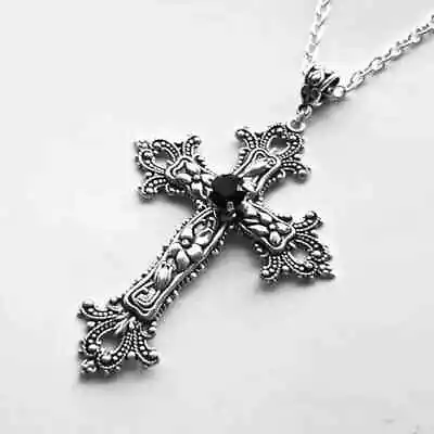 Buy Large Cross Necklace Goth/gothic/rock Dress Jewellery • 6.95£