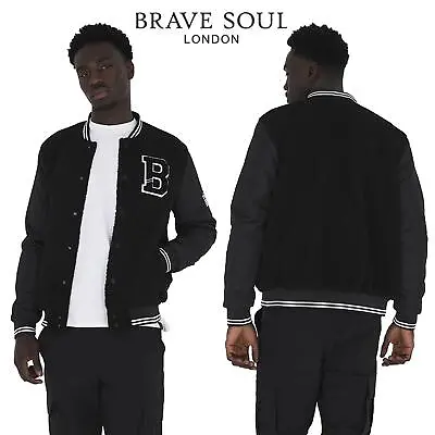 Buy Brave Soul Mens Classic Varsity Jacket Long Sleeve College Baseball Jackets S-XL • 29.99£