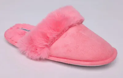 Buy Ladies & Girls Luxury Faux Suede Slippers Size 3 To 8 UK & FAUX FUR - XMAS GIFT • 9.95£