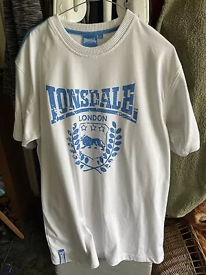 Buy Lonsdale White & Blue T-Shirt, Size L • 9.99£