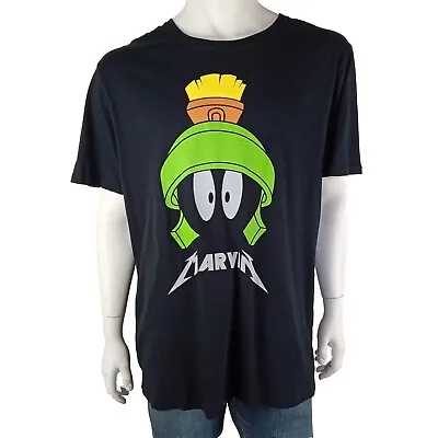 Buy LOONEY TUNES Mens Size 2XL Tshirt Black Marvin The Martian Cartoon • 11.47£