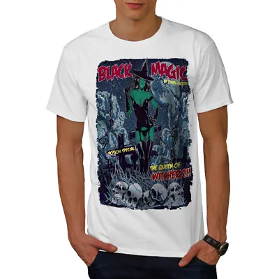 Buy Wellcoda Magic Girl Witch Mens T-shirt, Witchery Graphic Design Printed Tee • 17.99£