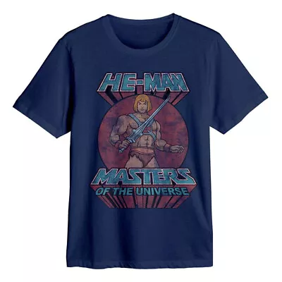 Buy Masters Of The Universe He-Man Blue Cotton T-Shirt • 14.49£