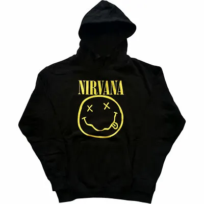 Buy ** Nirvana Happy Face Official  PULLOVER HOODY HOODIE ** • 35£