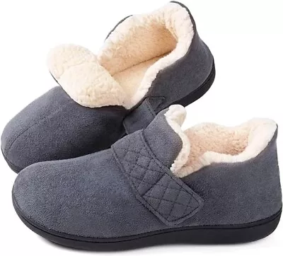Buy House Shoes Slippers Indoor Outdoor Women's Ivy Adjustable  Dark Grey Size 7 UK • 6.95£