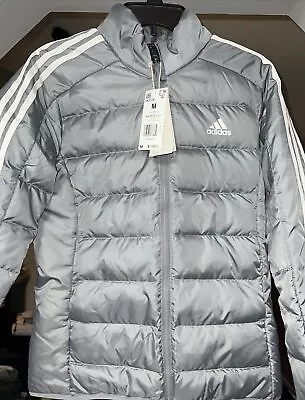 Buy Adidas Originals 3-Stripes  Sports Slim Puffer Jacket Gray $110 Woman • 37.88£