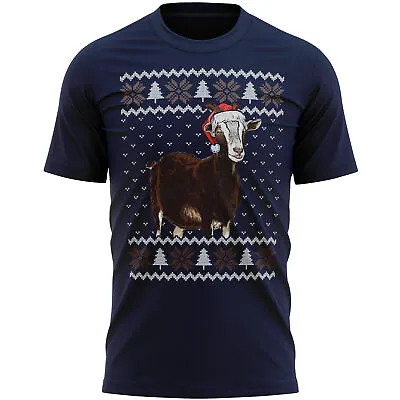 Buy Christmas Goat T Shirt Farm Animal Gift For Secret Santa Him Her Animals Mens • 14.99£
