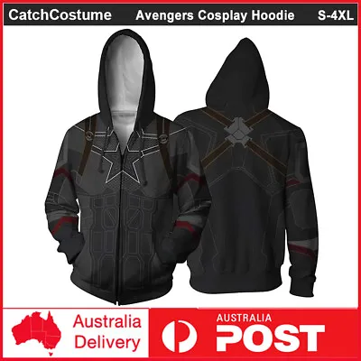 Buy Avengers Captain America Hoodie Cosplay Jacket Casual Sweatshirt Hooded Sweater • 24.01£