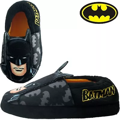 Buy Boys Dc Comics Batman 3d Black Slip On  Character Novelty Slippers Uk Size 8-2 • 9.99£
